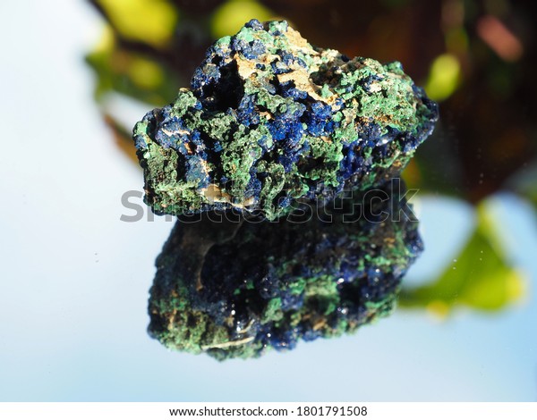 Stone Crystal \
Bluish green  Azurite\
Malachite