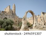 Stone door inside the Tower of David in Jerusalem