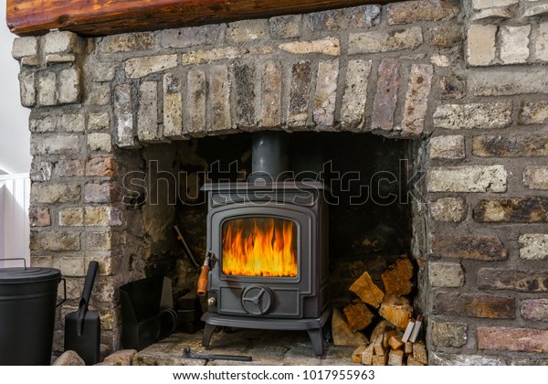 Stone Fireplace Small Living Room House Stock Photo Edit Now