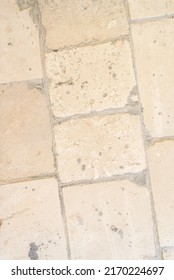 Stone Floor Background. Stone Wall Texture. The Texture Of The Old Stone Wall. Top View Of The Light Stone Floor.