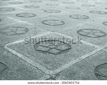 Stone floor of old temple in Kimen Stock fotó © 