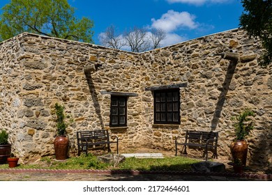 The Stone Friary Building At Mission San Francisco De La Espada, San Antonio, Texas, USA