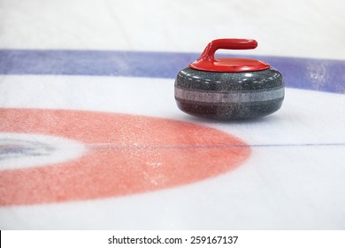 Stone For Game In Curling On Ice