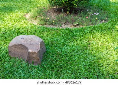 staffy stone garden ornament