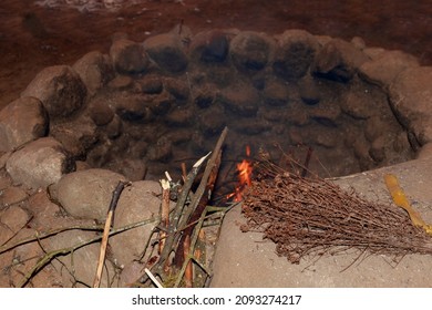 Stone Hearth For Heating And Cooking. Stone Oven