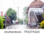 Stone house with cogon roof in Batanes, Philippines.