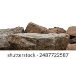 Stone isolated, Cliff Rock Mountain Podium isolated on white Backgrounds well stage stand podium Display Products, clipping paths