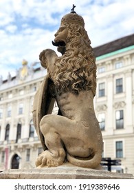 Stone Lion In Front Of The Vienna Treasury