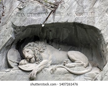 stone lion monument Lucerne swizterland 