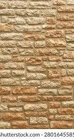 Stone masonry texture wall abstract background close up texture. Natural gray and blue rock pattern background detailed backdrop with irregular shapes. Vertical photograph high resolution