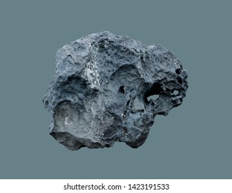 Stone Meteorite From Space, On An Isolated Background.