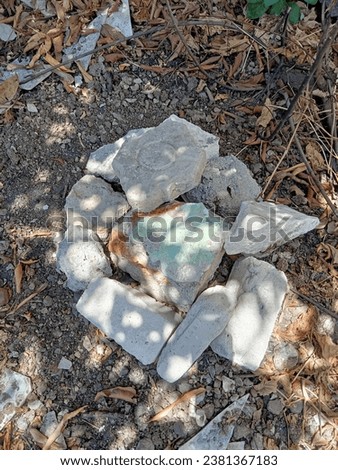 Stone on the ground for final resting place of my cat