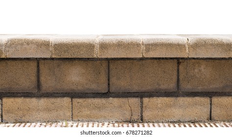 Stone parapet isolated on white background. Good background for your design - Shutterstock ID 678271282