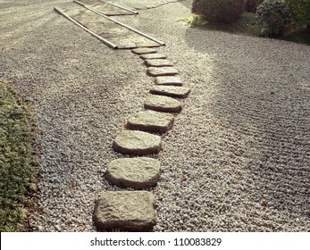 Stone Path In Japanese Zen Garden