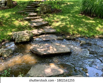 Stone Path Over Gentle Stream 