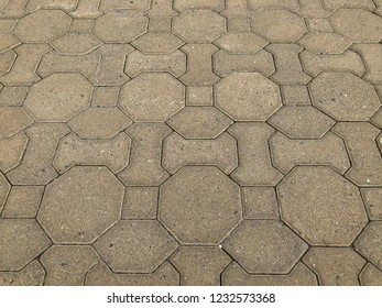 Stone Pavement Grass Texture Top View Stock Photo 1232573368 