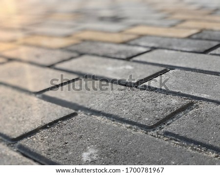 Stone pavement texture in perspective