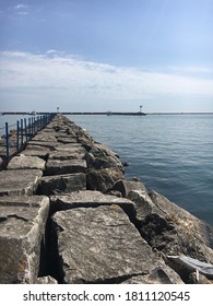 Stone Pier In Port Washington, Wisconsin