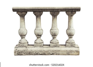 Stone Pillar Isolated On A White Background