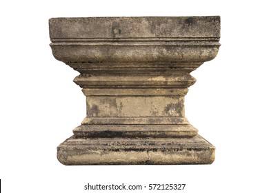 Stone Pillar Isolated On A White Background