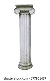 Stone Pillar Isolated On A White Background