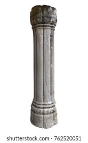 Stone Pillar Isolated On A White Background