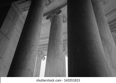 Stone Pillars in Black and White