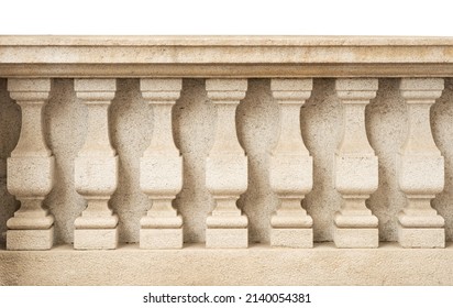 stone railing isolated on white background 