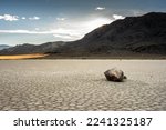 Stone Rests on Racetrack Playa in Death Valley National Park