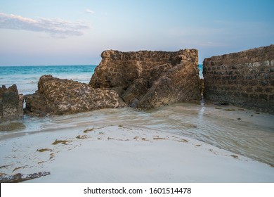 Stone Rocks Ocean Beach Water Sunset