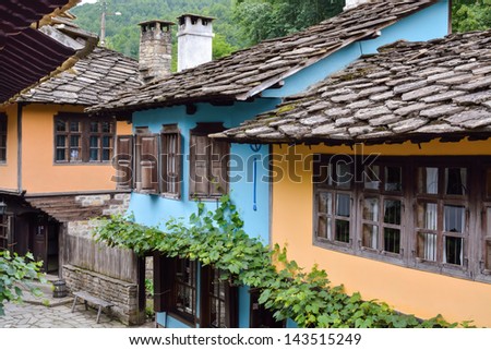 Stone roofs in the architectural ethnographic complex Etar, Bulgaria