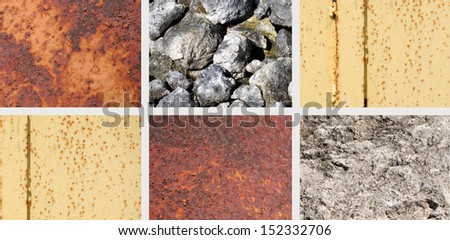 stone and rust textures collage