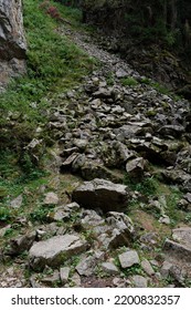 Stone Scree On The Mountainside