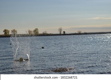 Stone Skipping With Big Splashes