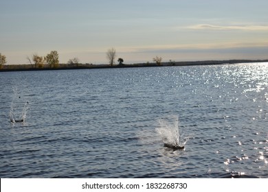 Stone Skipping With Big Splashes