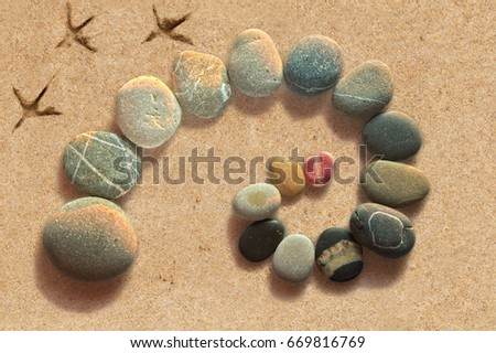 Stone Spiral Unfolding /Golden Spiral / Sacred Geometry on the Beach