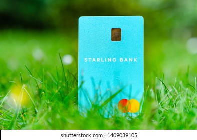 Stone, Staffordshire / United Kingdom - May 27, 2019: The Picture Of STARLING Bank Card. One Of The First Virtual Bank On The UK Market. The Best Travel Money Card Due To Multi Currency Account.