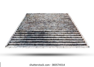 Stone staircase isolated on white background. Object with clipping path