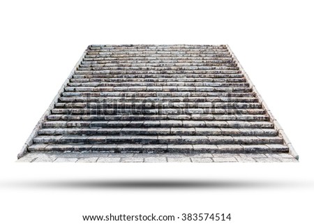 Stone staircase isolated on white background. Object with clipping path