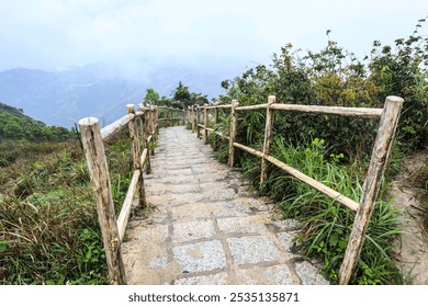 A Stone Staircase Leads Upward Through the Clouds - Powered by Shutterstock