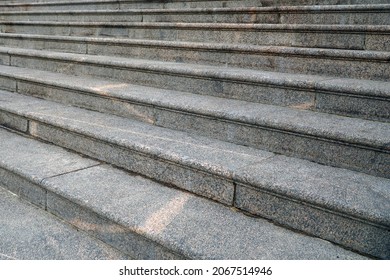 Stone staircase made of hewn rectangular blocks.                                 
