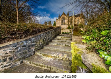 Stone Stairs to a Church in Perth Scotland