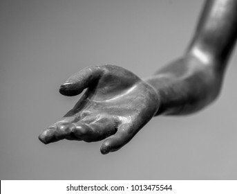 Stone Statue Detail Of Human Hand