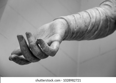 Stone Statue Detail Of Human Hand