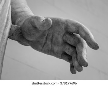 Stone Statue Detail Of Human Hand 