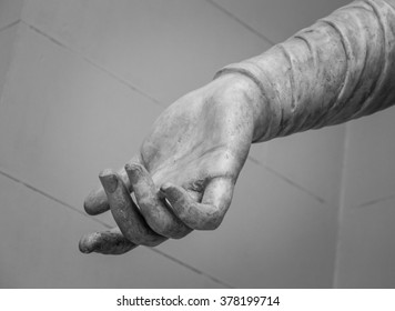 Stone Statue Detail Of Human Hand 