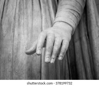 Stone Statue Detail Of Human Hand 