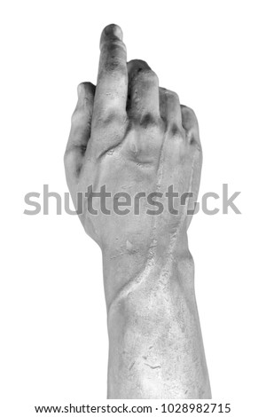 stone statue detail of human hand