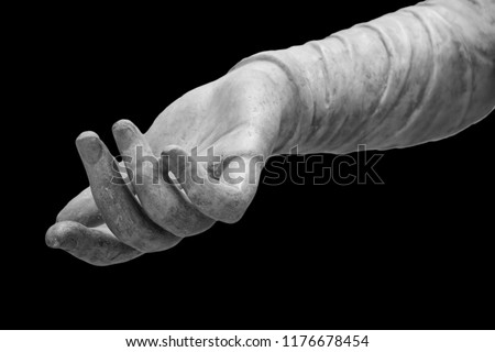 stone statue detail of human hand