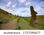 Stone statues Moai on Easter Island Rapa Nui.